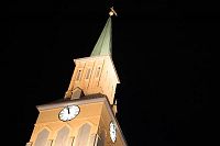[#724] tr�kyrka, kyrktorn, natt, midnatt, Troms�