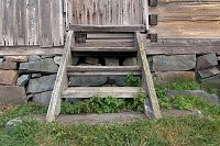 [#2456s] Tr�trappa, husgrund, 1800-tal, gr�nt gr�s