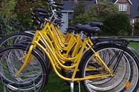 [#699h] gula cyklar, gul cykel, svart stnkskydd, ekrar, cykelstll