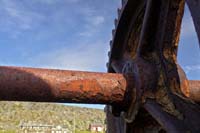 [#4112s] kugghjul, rost, bl� himmel, id�bild