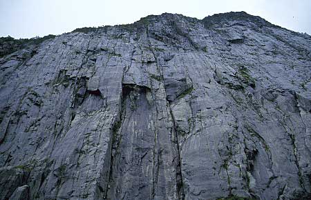 Bergvägg i Trollfjorden